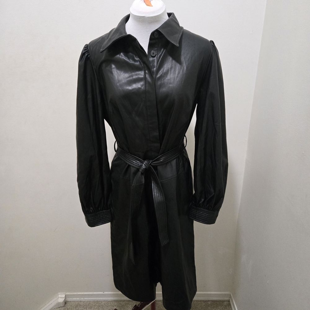 Elegant Black Women's Vegan Leather Dress